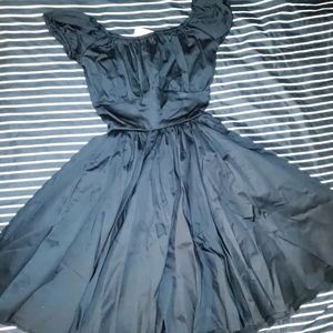 PUG all black peasant dress XS